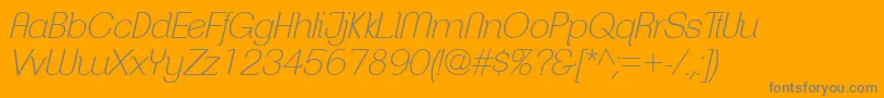 ClementepdadExtralightital-Schriftart – Graue Schriften auf orangefarbenem Hintergrund