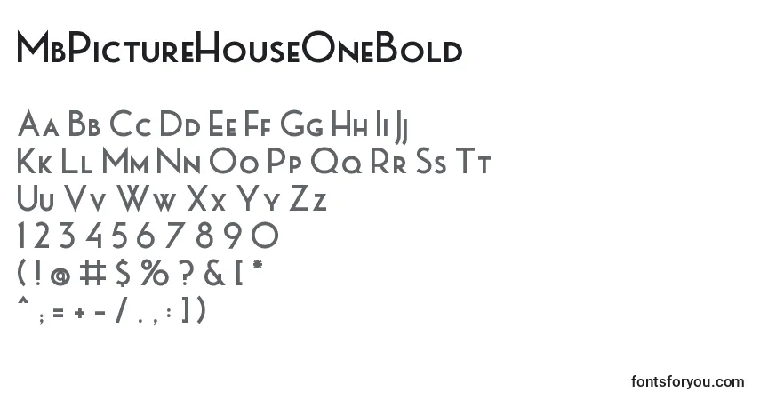 Czcionka MbPictureHouseOneBold – alfabet, cyfry, specjalne znaki