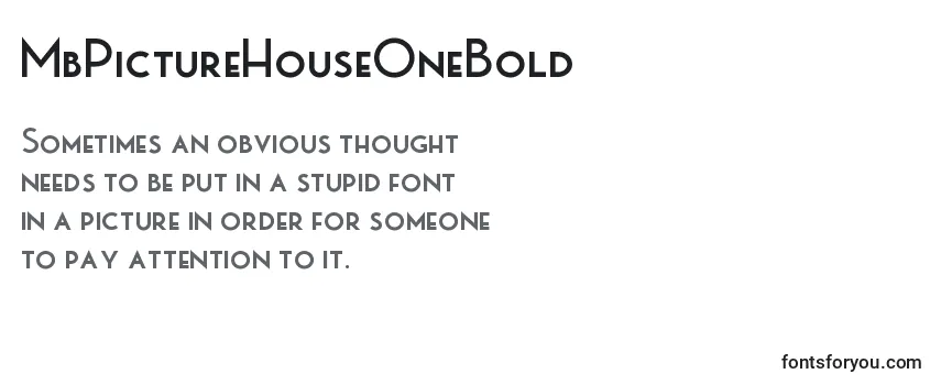 Review of the MbPictureHouseOneBold Font