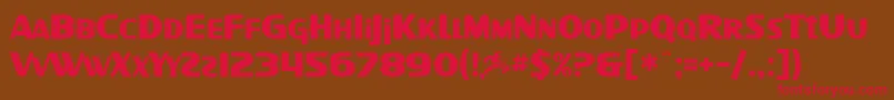 フォントSfIntellivised – 赤い文字が茶色の背景にあります。