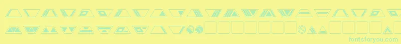 Gobotronic-Schriftart – Grüne Schriften auf gelbem Hintergrund