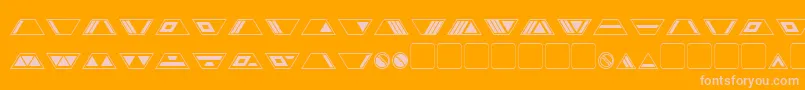 Gobotronic-Schriftart – Rosa Schriften auf orangefarbenem Hintergrund