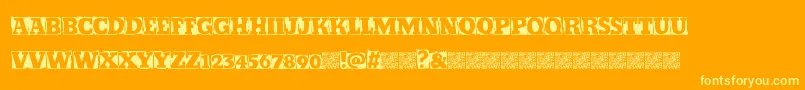 Czcionka Kickstop – żółte czcionki na pomarańczowym tle