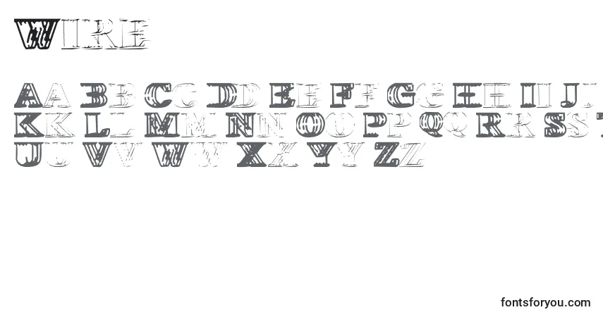 Schriftart Wire – Alphabet, Zahlen, spezielle Symbole