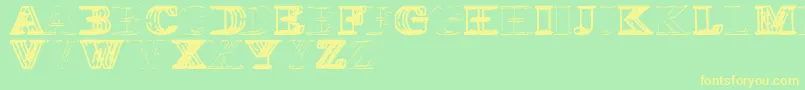 Wire Font – Yellow Fonts on Green Background