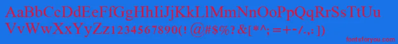 Frankruehl Font – Red Fonts on Blue Background