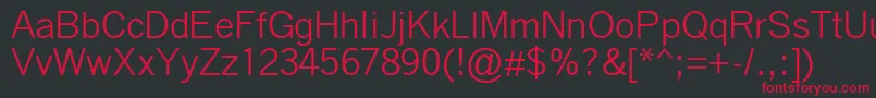 Czcionka QuicktypeIi – czerwone czcionki na czarnym tle