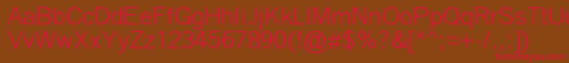 QuicktypeIi-Schriftart – Rote Schriften auf braunem Hintergrund