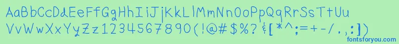 フォントGraniteletterRegular – 青い文字は緑の背景です。