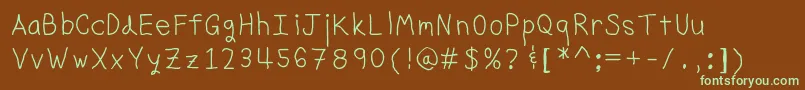 Шрифт GraniteletterRegular – зелёные шрифты на коричневом фоне
