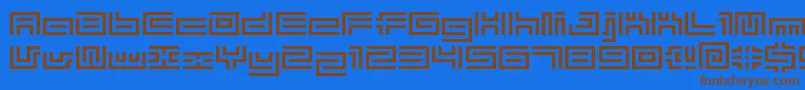 BmTubeA10 Font – Brown Fonts on Blue Background