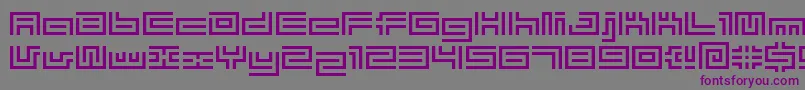 フォントBmTubeA10 – 紫色のフォント、灰色の背景