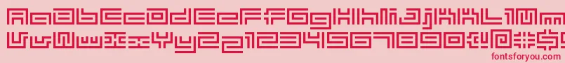 BmTubeA10 Font – Red Fonts on Pink Background