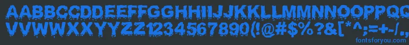Landslide Font – Blue Fonts on Black Background