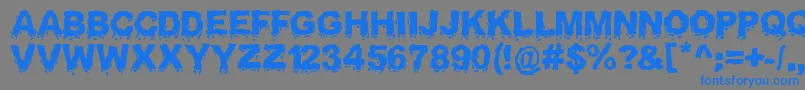 Landslide Font – Blue Fonts on Gray Background