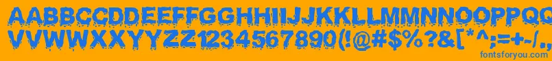 Landslide Font – Blue Fonts on Orange Background