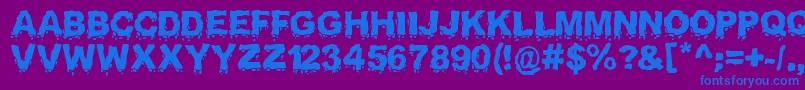 Landslide Font – Blue Fonts on Purple Background