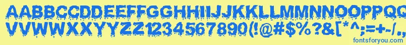 Landslide Font – Blue Fonts on Yellow Background