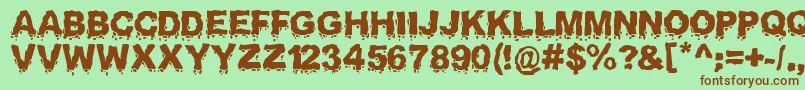 Landslide Font – Brown Fonts on Green Background