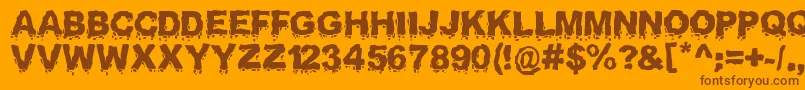 Landslide Font – Brown Fonts on Orange Background