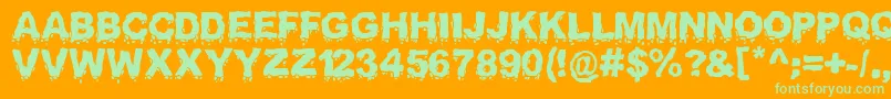 Landslide Font – Green Fonts on Orange Background