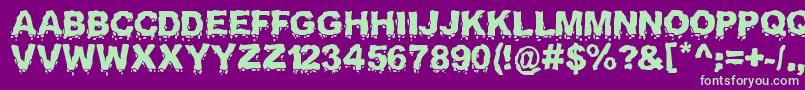Landslide Font – Green Fonts on Purple Background