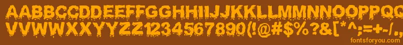 Landslide Font – Orange Fonts on Brown Background
