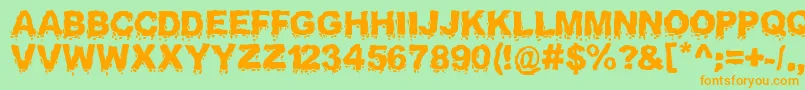 Landslide Font – Orange Fonts on Green Background