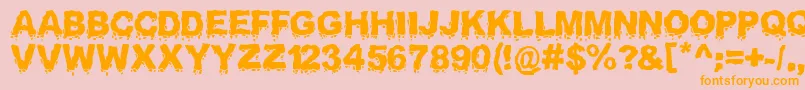 Landslide Font – Orange Fonts on Pink Background