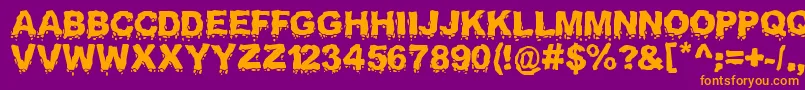 Landslide Font – Orange Fonts on Purple Background
