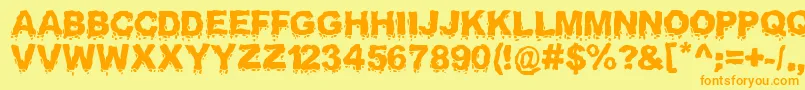 Landslide Font – Orange Fonts on Yellow Background