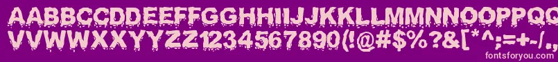 Landslide Font – Pink Fonts on Purple Background