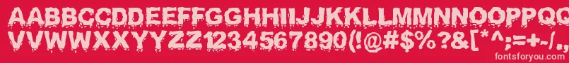 Landslide Font – Pink Fonts on Red Background
