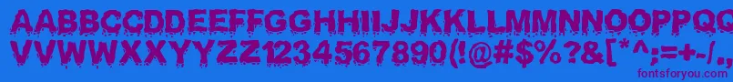 Landslide Font – Purple Fonts on Blue Background