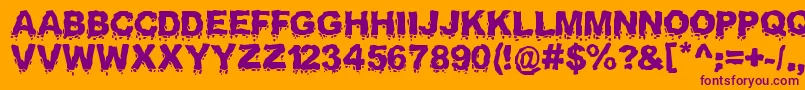 Landslide Font – Purple Fonts on Orange Background