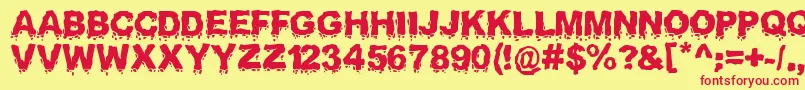 Landslide Font – Red Fonts on Yellow Background
