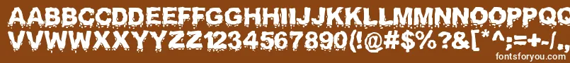Landslide Font – White Fonts on Brown Background