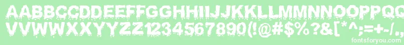 Landslide Font – White Fonts on Green Background