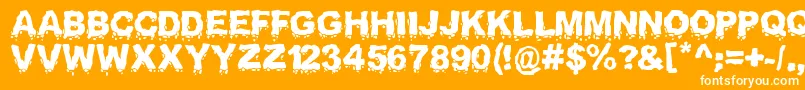 Landslide Font – White Fonts on Orange Background