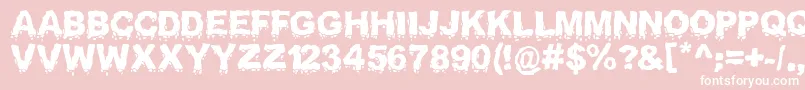 Landslide Font – White Fonts on Pink Background