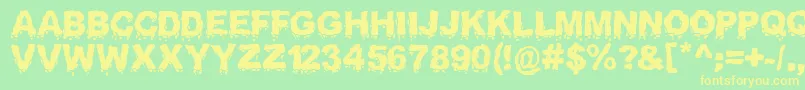 Landslide Font – Yellow Fonts on Green Background