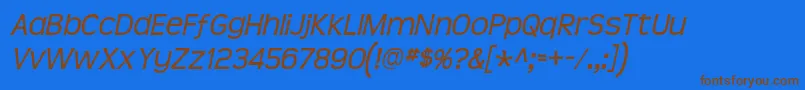 TeenIt Font – Brown Fonts on Blue Background