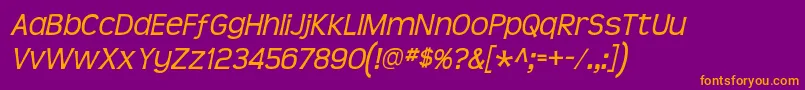 TeenIt Font – Orange Fonts on Purple Background