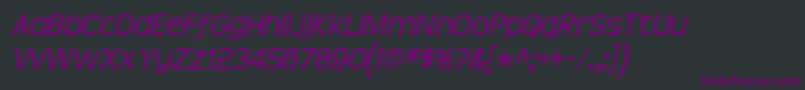 Fonte TeenIt – fontes roxas em um fundo preto