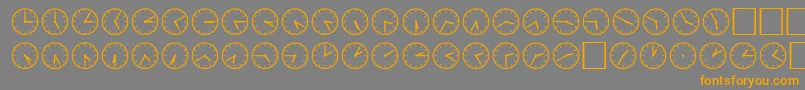 Weitere Informationen zur SpUhr2Db-Schriftart SpUhr2Db-Schriftart – Orangefarbene Schriften auf grauem Hintergrund