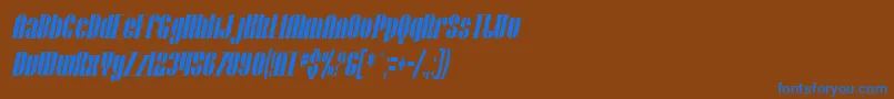 SfBaroquesqueExtendedOblique Font – Blue Fonts on Brown Background