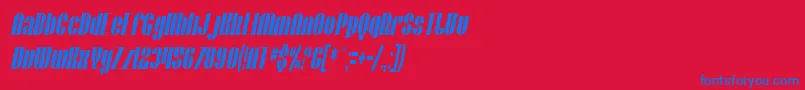 SfBaroquesqueExtendedOblique Font – Blue Fonts on Red Background
