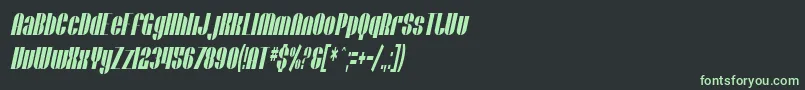 フォントSfBaroquesqueExtendedOblique – 黒い背景に緑の文字