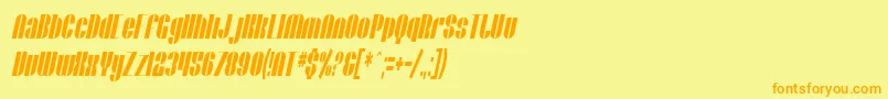 SfBaroquesqueExtendedOblique Font – Orange Fonts on Yellow Background