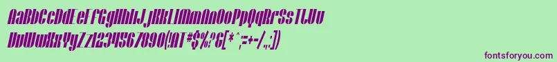 SfBaroquesqueExtendedOblique Font – Purple Fonts on Green Background
